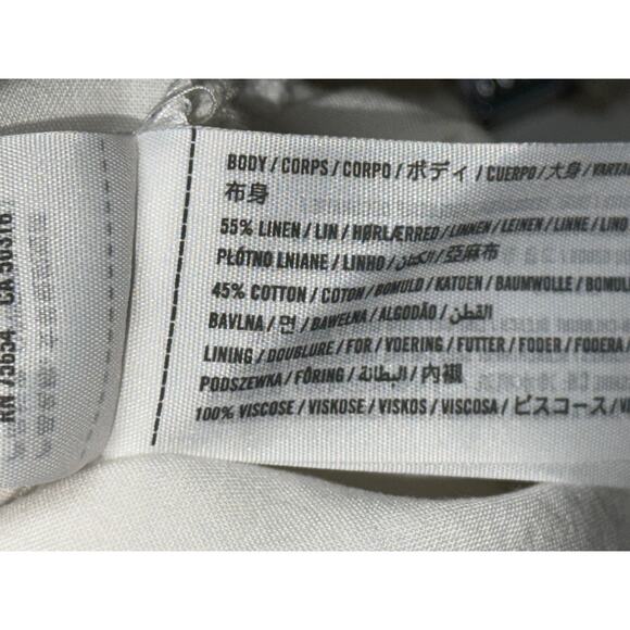 Abercrombie & Fitch White Linen Pull On Casual Bermuda Cargo Shorts Women Size L - Picture 5 of 7